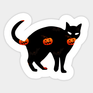 Black cat halloween Sticker